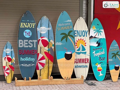 Ván lướt sóng decor SUMMER 2025 cao 150cm [Gỗ dày - chuẩn đẹp] VLS-10